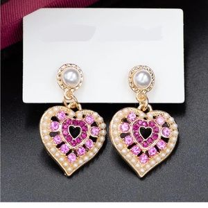 GORGEOUS AESTHETIC RETRO Love Pink Heart Earrings
